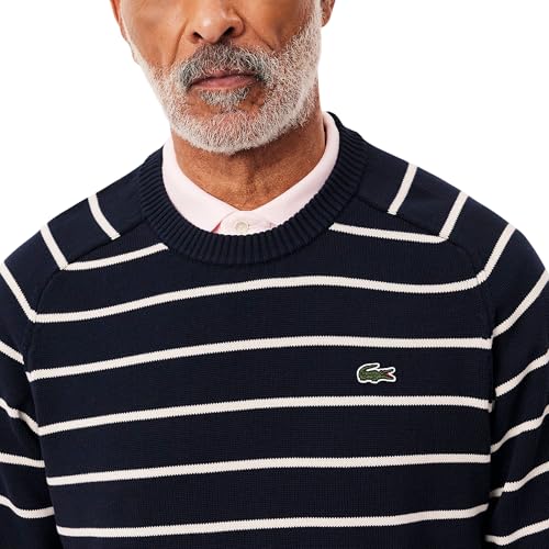 Lacoste Men's Core Collection Classic Fit Crew Neck Long Sleeve Striped Sweater2