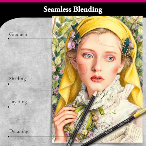 Image of Soucolor 72-Color Colored Pencils for Adult Coloring Books, Soft Core, Back to School Supplies, Smooth Coloring Pencils for Kids Sketching, Drawing, Blending, Shading, Arts & Crafts Supplies Gift