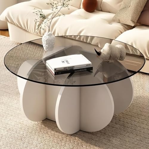 VoyageView���[�K���X �Z���^�[�e�[�u�� �� �K���X�e�[�u�� ���r���O �~�` ������� �R�[�q�[ �_�C�j���O �����K���X�V�� ��70cm/80cm ���[ �T�C�h �\�t�@�[ �J�t�F�ی^ �R�[�q�[ (�������+�O���[�̃K���X�e�[�u��,80×80×40c