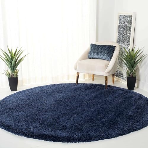 Image of Nevy Blue Microfiber Plush Shaggy Carpet 2x4 Feet Designed with Soft Dense Fibers, Anti Skid Backing and Handwoven Comfort for Bedrooms, Living Rooms and Home Spaces