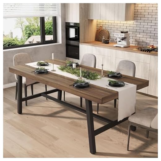 GarveeHome Industrial Dining Table for 6-8