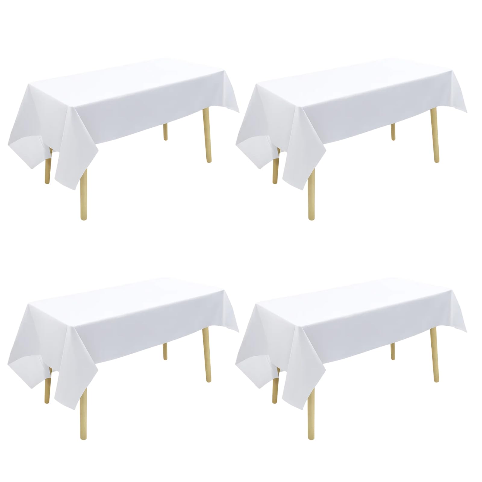White Table Cloth Party, 4 Pack Disposable Tablecloths, Paper Table Cloths for Parties, White Tablecloth, Table Cloth, Perfect for Events, Banquets, and Gatherings