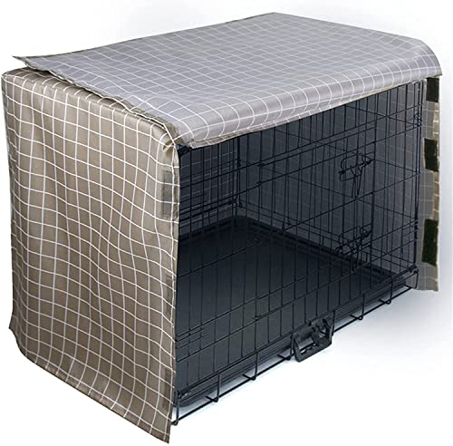 zhgzhzwlf Dog Crate Cover Soundproof Ventilated Pet Keneel Cover Durable Double Door Polyester Dog Crate Cloth Cover Air…