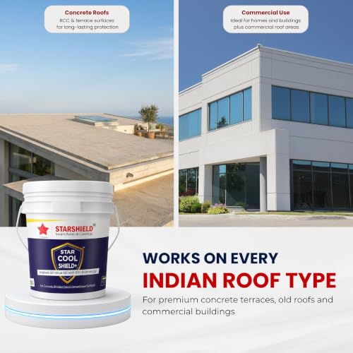 Image of StarShield | Star Cool Shield | Elastomeric Heat Reflective Insulative Cool Roof Paint | SRI 130 ASTM Certified | 3.6 Litres | White