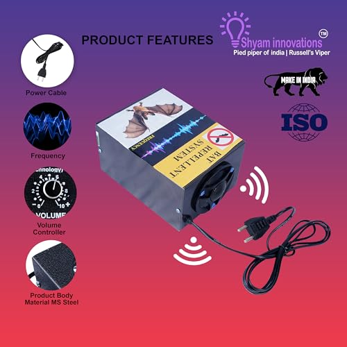 Image of Ultrasonic Bat Repellent use for Outdoor & Indoor Like Farm,Garden, Warehouse & Home Bat Repelled System for Eco-Friendly & Chemical Free, Very Loud & Noisy Sound Frequency Repelled