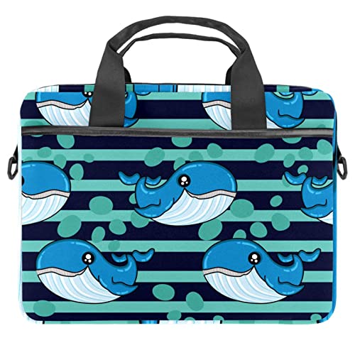 Sacoche ordinateur portable 13-14.5 pouces bleu dauphin rayé - Sac à bandoulière 28x36.8 cm