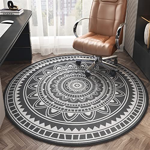 Heavyoff Tapete redondo para silla de oficina para suelo de madera dura, tapete protector de suelo, tapete de protección de azulejos de madera para oficina, hogar, gris oscuro, diámetro de 24 pulgadas