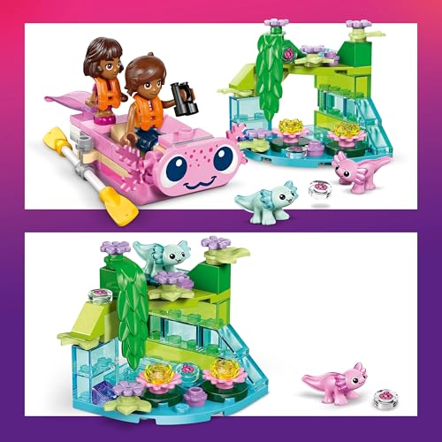 Image of LEGO Friends Axolotl Adventure Boat - 2 Minidolls, 2 Axolotl Toys - Mini Boat - 42681