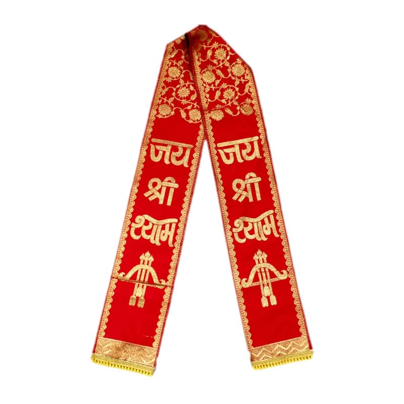 mangalsetu Red Jay Shree Shyam Embroidered Devotional Patka-picture-23