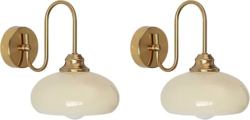 Miniatura 13 de KCO Iluminación de mediados de siglo moderna lámpara de noche montada en la pared latón dorado aplique de pared globo de vidrio tocador lámpara