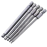 Tomato Palace Magnetic Ball Head 2.5MM 3MM 4MM 5MM 6MM S2 Metric Ball End Hex Screwdriver Bit Set Allen bits -5 PCS 100MM LONG
