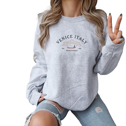 Embroidered Venice Italy Sweatshirt, Tee Gift, Hoodie Embroidery, Travelling Italia Vibe Gift, Present for Her4