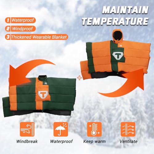 Bolsa de Dormir Convertible Poncho con Capucha, -20°C a 20°C, Impermeable, Ligera y Compacta para Camping y Senderismo miniatura 3