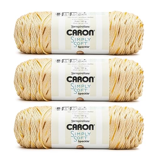 Image of Caron Simply Soft Speckle Honeycobmb Yarn - 3 Pack of 5oz /141g - Acrylic - #4 Worsted (Medium) - 235 Yards - Knitting & Crochet