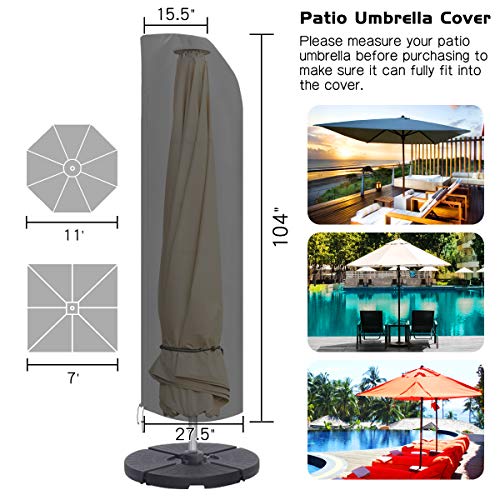 image for SEKKVY Outdoor Patio Umbrella Cover, 600D Extra Thickness Waterproof D