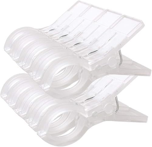 WARMBUY Clips para toallas de plástico transparente, paquete de 8