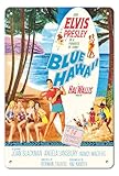 Blue Hawaii - Join Elvis Presley in a Paradise of Song - Vintage Film Movie Poster c.1961-8 x 12 inch Vintage Metal Tin Sign