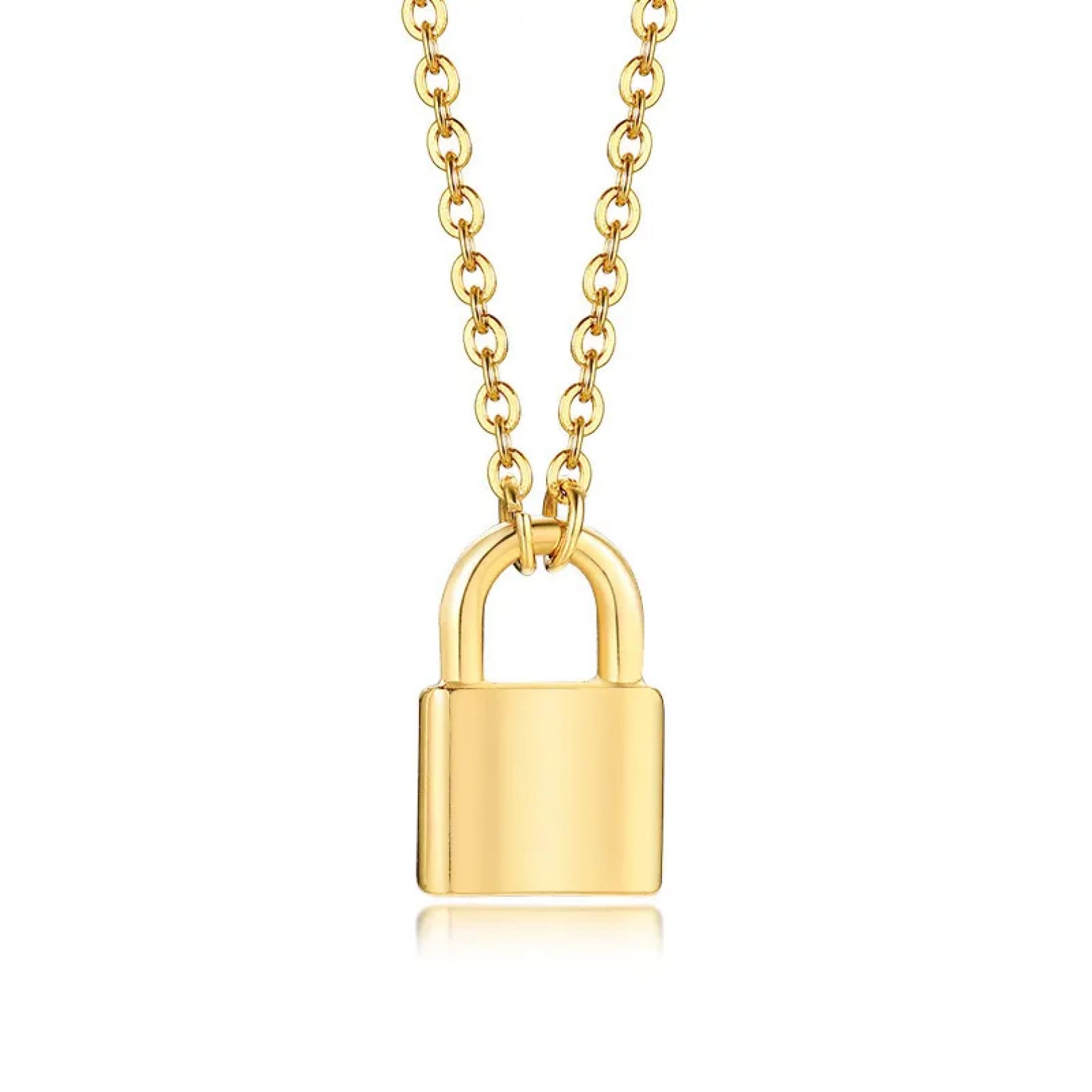 Colliers de Charme Acier Inoxydable Anti-Ternissement Pendentif Verrou Peaux Sensibles Femmes