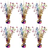 FUBININA 6 Pack Metallic Colorful Table Centerpiece Party Decoration Rainbow Theme Foil Spray Glitter Decor...