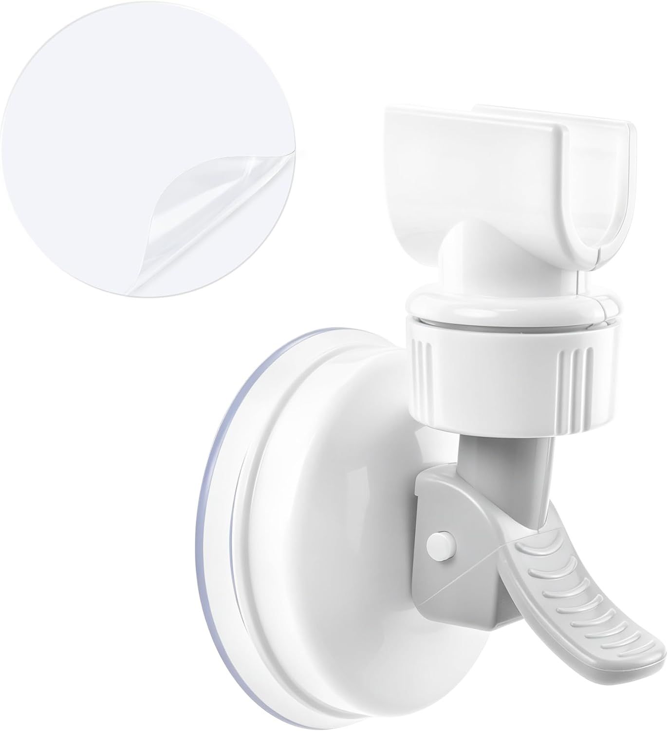 BlingKingdom Suction Cup Shower Head Holder, 360° Swivel, Repositionable
