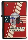 LEotiE SINCE 2004 Feuerzeug Schwarz Benzinfeuerzeug Sturmfeuerzeug Metallfeuerzeug American Football