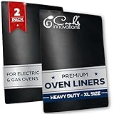 Cooks Innovations Alfombrilla protectora antiadherente para horno, 2 forros antiadherentes resistentes para proteger hornos de convección, eléctricos, de gas y microondas, sin BPA ni PFOA, resistente