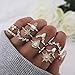 Produktbild Edary Vintage Edelstein Knuckle Ringe Kristall Gelenk Knöchel Ring Set Gold Stern Ringe Glück für Frauen und Mädchen (10 Stück)