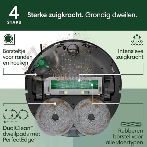 iRobot Roomba Plus 505 Combo robotstofzuiger met dweilfunctie, DualClean pads, 7000 Pa, AutoWash Dock - Afbeelding 4