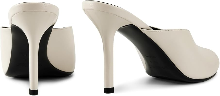 wetkiss Mule Heels Women Stiletto High Heels Peep Toe Slip On Sandals