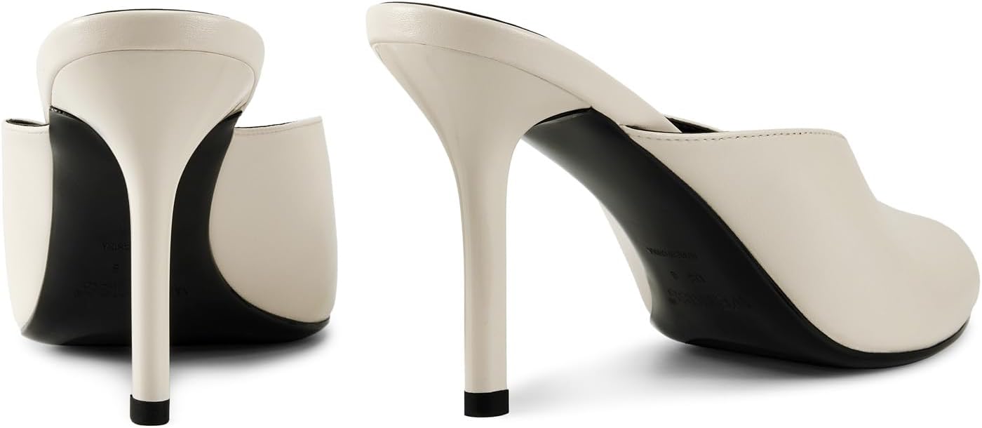 wetkiss Mule Heels Women Stiletto High Heels Peep Toe Slip On Sandals