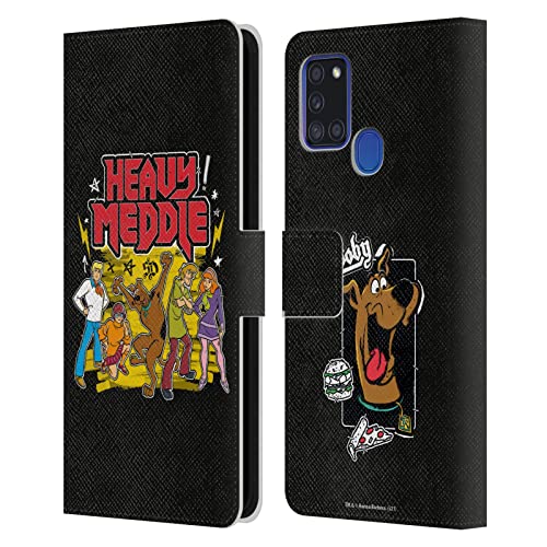 Étui portefeuille cuir Scooby-Doo pour Samsung Galaxy A21s avec support vidéo et fentes cartes