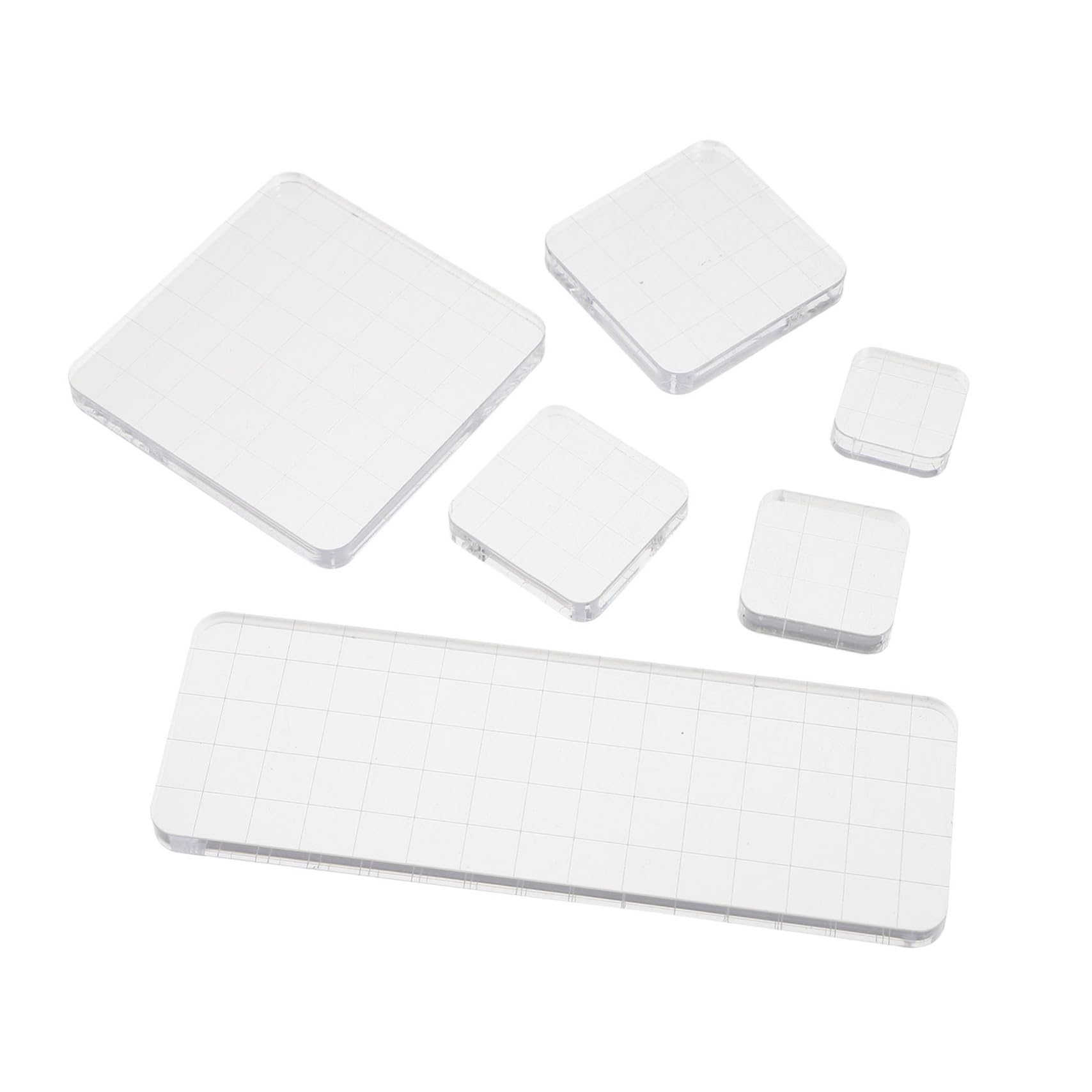 DIYEAH 6Pcs Portable Stamping Blocks Transparent Household Stamp for Craft Projects Easy to Clean Durable Design for Scrapbooking and Card Making