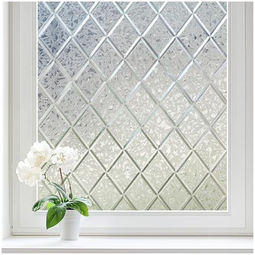 Haton Window Privacy Film Decorative Frosted Glass Window Film, Sun