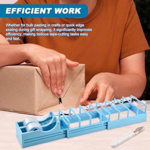 Desktop Tape Dispenser for Packaging,Tape Dispenser for Gift Wrapping,Foldable Double Roll Tapes Dispensers Assistant, Masking Master Tapes Cutter for Wrapping and Crafts