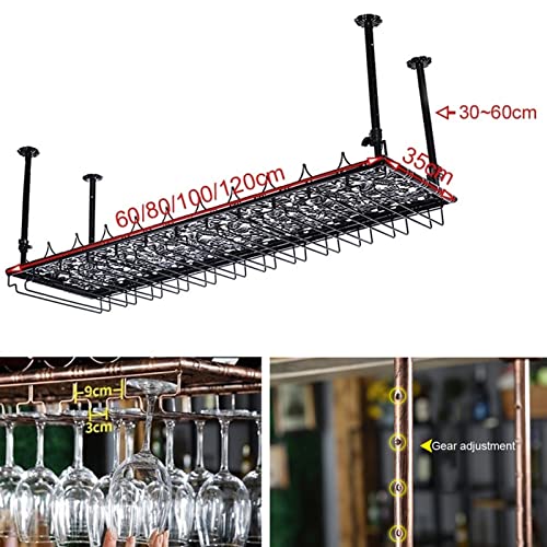 Étagère à vin de plafond réglable : solution de rangement suspendu 100x35cm