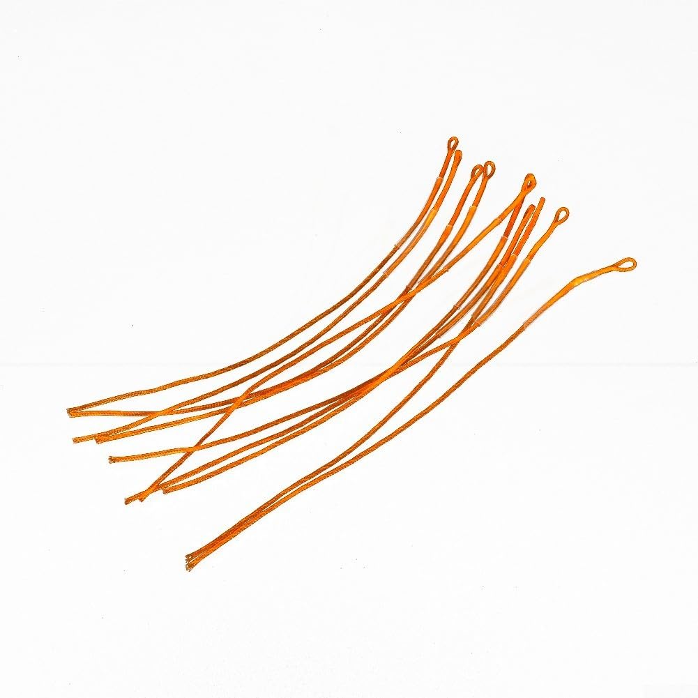 QuivyLivy 10Pcs High Strength Nylon Fly Fishing Loop Connector for Braided Leader Sleeves, Adjustable Tube Line Joiner with Shrink Backing Fixer, Orange(Orange 20lb)