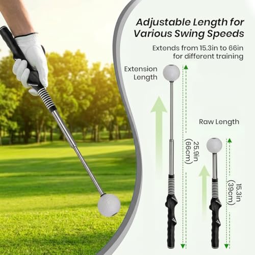 Image of Proberos Golf Swing Trainer, Adjustable Retractable Design, Sound Feedback