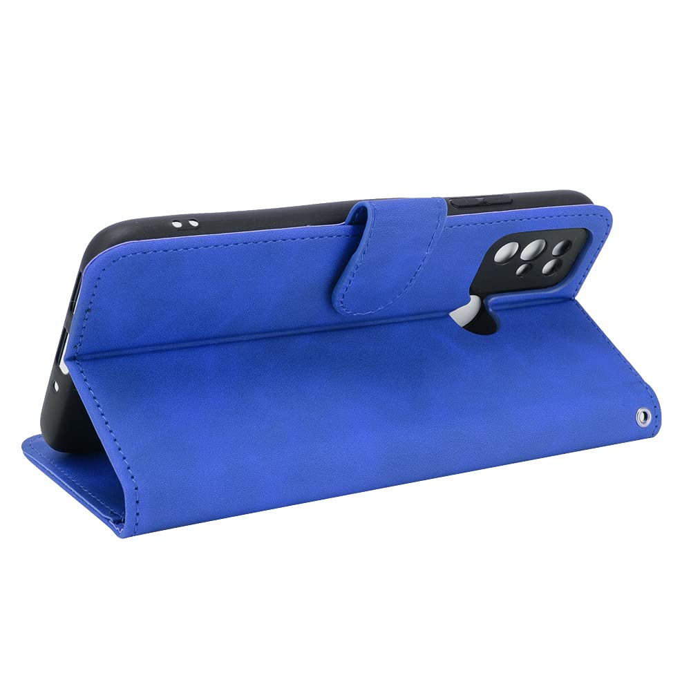 Custodia Portafoglio In Pelle PU Con Magnete Per DOOGEE X96 PRO - Blu - Funzione Stand E Slot Per Schede