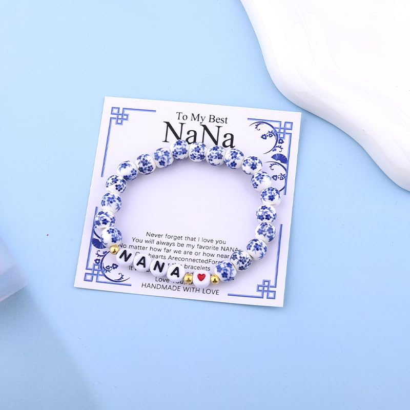 Christmas Gifts for Women Porcelain Beaded Bracelets for Nana Mama Gigi Mimi Grandma Gifts for Mothers Day Birthday Gift - Image 6