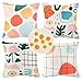 Lot de 4 Housse de Coussin Lin imperméable 45x45cm Art Abstrait Housses Coussins Decoratif Canape Taies d'oreiller Carrées pour Décor Canapé Sofa Maison Chambre Bureau