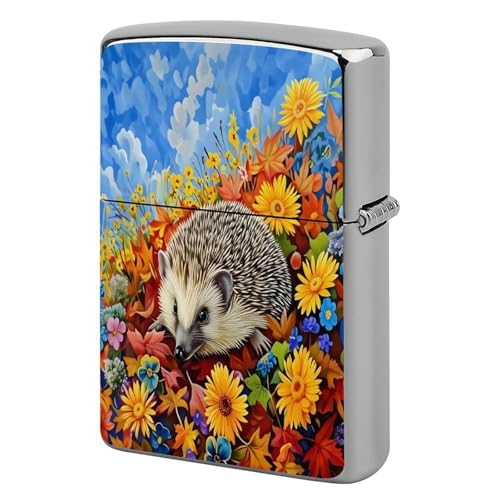Funda para encendedor cobre diseño erizo flores miniatura 1