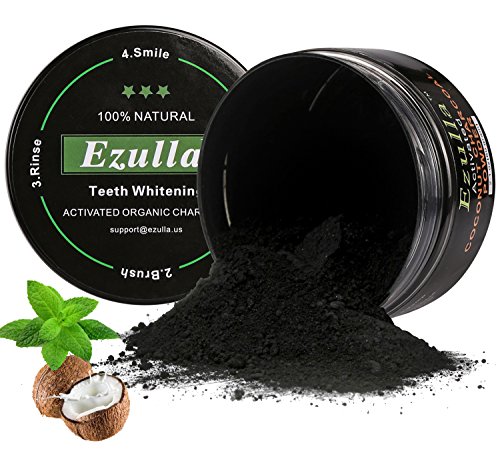 Teeth Whitening Powder,Activated Nature Charcoal Bamboo Whitener of Organic Coconut Safe Effective Remove Stains, Whiten Teeth, Enhance Gum Health, Refresh Breath by Ezulla (2.1oz)