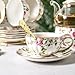 TEVLAUXO Juego de 4 tazas de té y platillos de porcelana Imagen de TEVLAUXO Juego de 4 tazas de té y platillos de porcelana