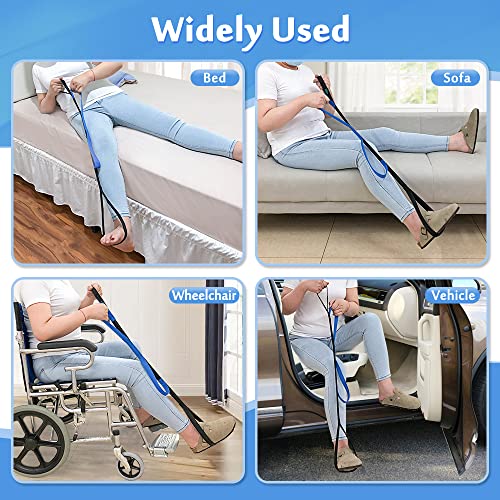 leg lifter strap medical foot lift after surgery for knee hip replacement recovery kit mobility aids physical therapy leg pull strap rigid loop foot lifter thigh portable leg lifting strap - 3734 long