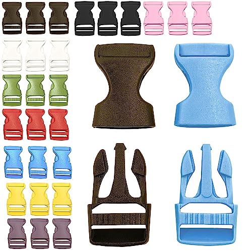 27 Pcs Steckverschluss Kunststoffschnalle VerschlüSse Klippverschluss Gurtschnallen Tasche Schnallen Clips Kunststoff Für Zeltgurte Gurtband Rucksackzubehör Paracord-Armbänder(20mm,9 Farben)