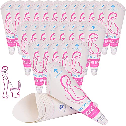 RPEIXYA Dispositivo de micción Femenina de 5/10/20/30/50 Piezas, Embudo para orinar sin Ponerse en Cuclillas para Mujeres, Taza para orinar para Mujeres Hecha de Papel Impermeable (30)