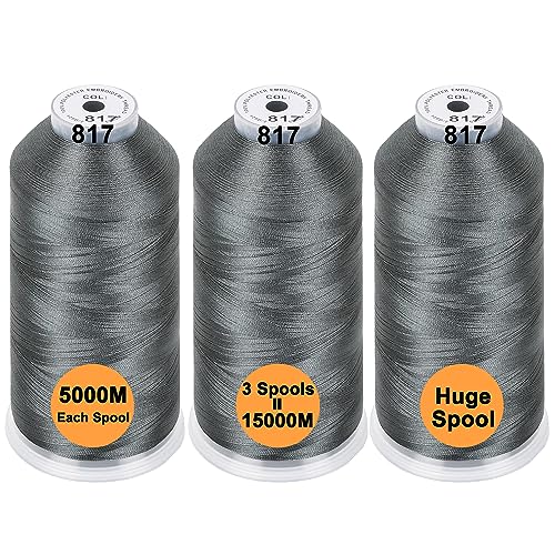 New brothread Huge Spools Embroidery Machine Thread -3xGray