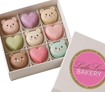 LeilaLove Macarons - Teddy bear collection - 10 Macarons