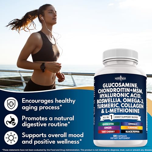 NEW AGE Glucosamine Chondroitin MSM Turmeric Supplement