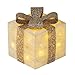 Bambelaa! 3er Led Deko Geschenke Leucht Boxen Timer Weihnachts Dekoration Weihnachtsdeko Beleuchtet Deko Weihnachten (Gold)